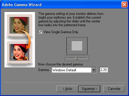 Calibración con Adobe Gamma