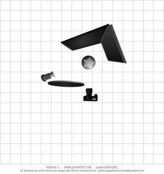 Esquema iluminación para fotografiar humo