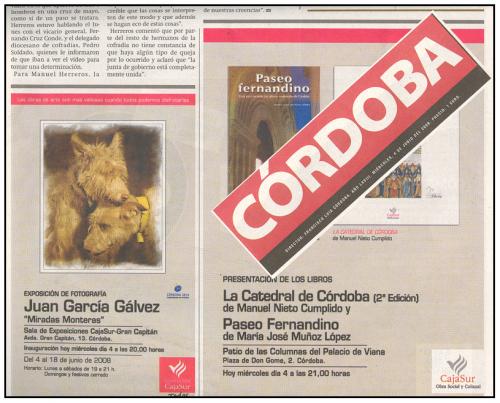 Miradas Monteras en el diario Córdoba
