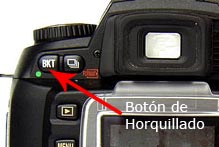 Botón de horquillado de exposición de la Nikon D70